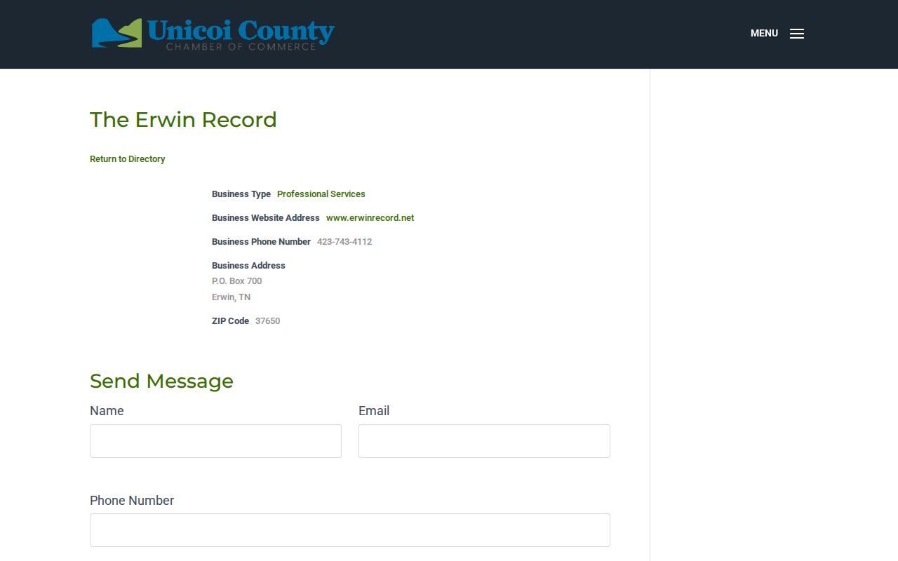 Erwin Record local news lead for Unicoi County release research