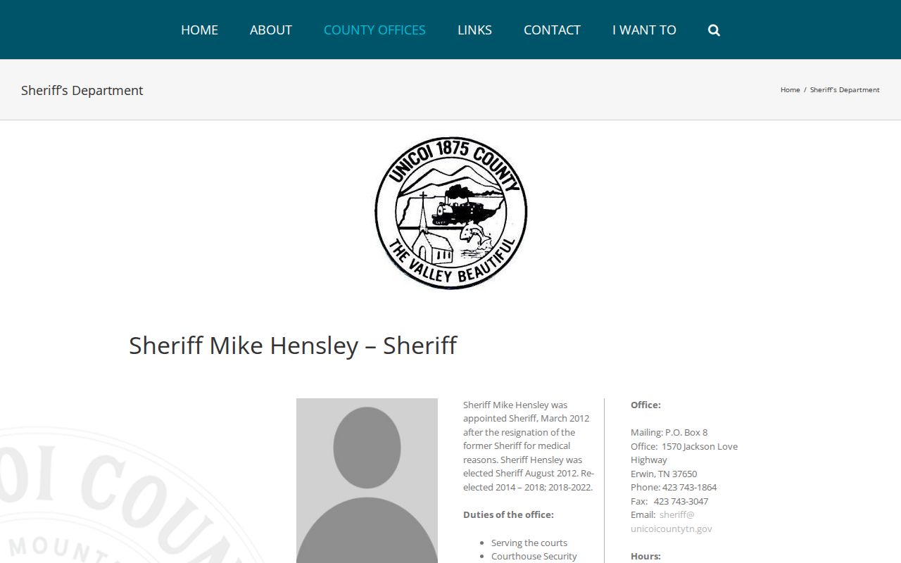 Unicoi County released inmate Sheriff page without a release feed