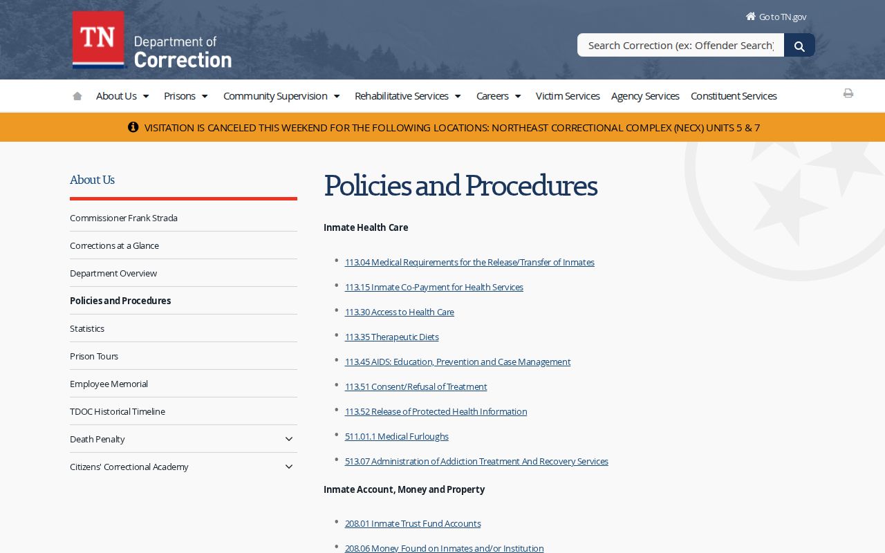 Unicoi County release date lookup using TDOC sentence-credit policies