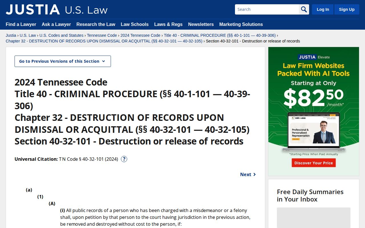 Tennessee expunction law affecting Unicoi County booking photos